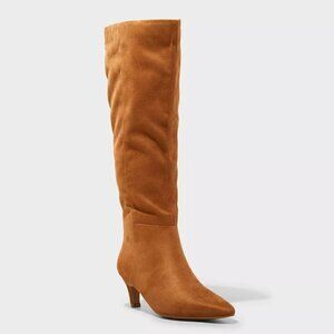 Universal Thread Women's Kendra Kitten Heel Tall Dress Boots